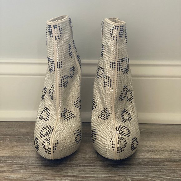 Report Signature Black & White Crystal Stud Bootie - Picture 5 of 7